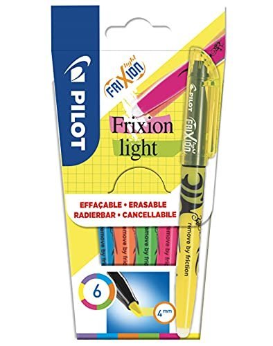 Pilot Frixion Light Erasable Highlighter Pens, Yellow, Set of 6