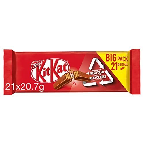 KitKat Milk 2 Finger Chocolate Biscuit Bars Multipack, 21 x 20.7 g
