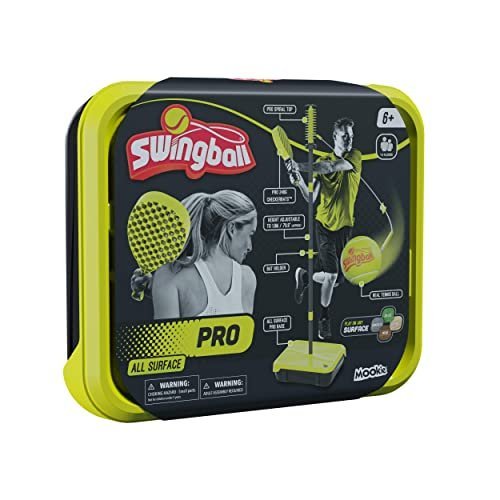 Swingballl PRO All Surface Tennis Ball Game Set, Swingball's Ultimate Outdoor Family Game for Ages 6+ to Adults, Real Tennis Ball and 2 Power Bats, Superior All Surface Base, Adjustable Height to 1.8M