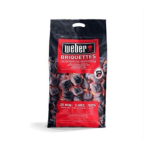 Weber Barbeque Briquettes | 8 kg Bag | BBQ Coal for Weber Grills | Coal BBQ Fuel | Premium Quality, Easy to light | Long Lasting | 100% Natural, Made from Waste Wood (1759180)