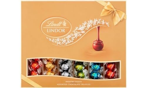 Lindt Lindor Assorted Chocolate Truffles Gift Box | Large (Approx 42 Truffles) 525 g | A selection of Finest Lindor Truffles with a smooth melting filling, Large