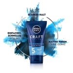 Nivea Men Craft Stylers Defining Styling Gel, Hair Gel with Semi-Matt Finish, Quick and Easy Hair Styling with Strong Hold, Pack of 1 (1 x 150 ml) - Image 5