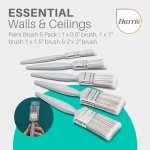 Harris Essentials Walls & Ceilings Paint Brush Set | Pack of 5 | 0.5", 1", 1.5", 2", Grey - Image 5