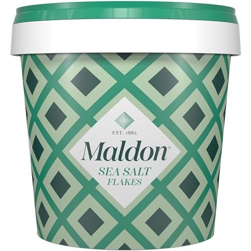 Maldon - Sea Salt Flakes, Unique Pyramid Shaped Salt Flakes, Perfect for a Wide Range of Dishes, Hand-Harvested for Four Generations, 570g Tub