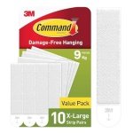 Command Picture Hanging Strips, White, X-Large, 10 Pairs (20 Strips) - For Pictures, Frames, Mirrors, Wall Decor - Damage Free Hanging