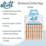 Elliott Hardwood Clothes Pegs with Metal Coil Spring for Firm Grip, Contoured to Prevent Leaving Marks on Clothing, This Pack Include 36 Pegs Ideal for Outdoor and Indoor Use - Image 8