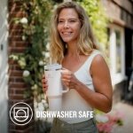 Stanley Quencher H2.0 FlowState Tumbler 1.2L - Cold For 11 Hours - Iced For 48 Hours - Water Bottle with Straw, Handle and Lid - Dishwasher Safe - Travel Mug For Cold or Hot Drinks - Rose Quartz - Image 7