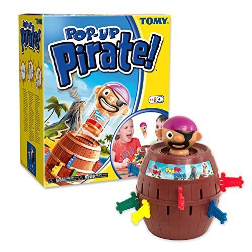 51e6AXGuDTL.jpg TOMY Pop Up Pirate Classic Children's Action Board Game, Family and Preschool Kids Game for Children 4, 5, 6, 7, 8 Year Old Boys Girls Adults,Packaging may vary, Wood - Choc Brown - Image 1