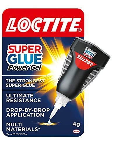 Loctite Super Glue Power Gel, Flexible Super Glue Gel, Superglue with Non-Drip Formula for Vertical Applications, Clear Glue with Precise Nozzle, 1x4g