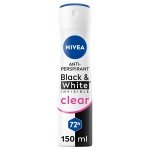 NIVEA Black & White Invisible Anti-Perspirant Spray (150ml), 72hr Anti-Sweat Women's Deodorant Spray, No Stains on Black and White Clothes