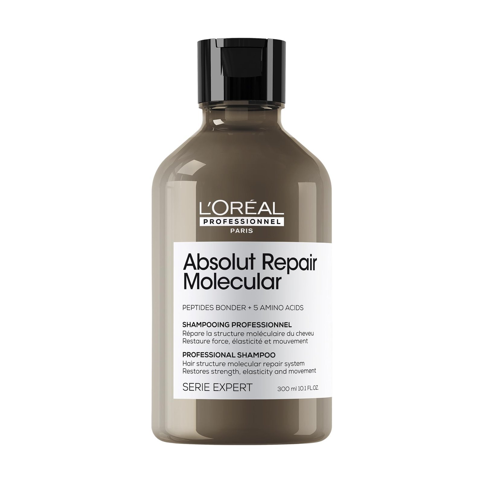 L’Oréal Professionnel, Absolut Repair Molecular Hair Shampoo, Sulfate-Free, Repairs Damage and Restores Strength, For All Damaged Hair Types, SERIE EXPERT, 300 ml