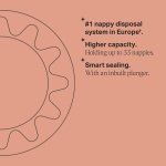 Tommee Tippee Twist and Click Advanced Nappy Bin, Eco-Friendlier System, Includes 1x Refill Cassette with Sustainably Sourced Antibacterial GREENFILM, White - Image 6