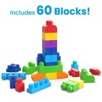 MEGA BLOKS Big Building Bag building set with 60 big and colorful building blocks, and 1 storage bag, toy gift set for ages 1 and up, DCH55 - Image 6