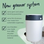 Tommee Tippee Twist and Click Advanced Nappy Bin, Eco-Friendlier System, Includes 1x Refill Cassette with Sustainably Sourced Antibacterial GREENFILM, White - Image 2