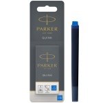 Parker Fountain Pen Ink Refill Cartridges | Long | Washable Blue QUINK Ink | 10 Count (Blister)