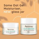 Aveeno Face Calm+Restore Oat Gel Moisturiser (1x 50ml), Face Moisturiser to Instantly Soothe and Replenish the Skin's Moisture Barrier, Intensely Nourishing Day Cream, Tested on Sensitive Skin - Image 5