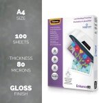 Fellowes A4 Laminating Pouches, Gloss, 80 Micron with Image Last Directional Quality Mark, Pack of 100, transparent - Image 7