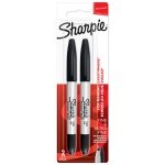 Sharpie Twin Tip Permanent Markers | Fine & Ultra-Fine Points | Black Ink | 2 Marker Pens