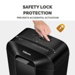 Fellowes Paper Shredder for Home Office Use - 9 Sheet Cross Cut Shredders Home Use - Shredder with 17L Bin & Safety Lock - Powershred LX50 - Shreds 31 Sheets in One Minute - High Security P4 - Black - Image 6