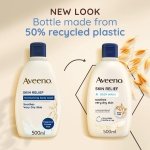 Aveeno Skin Relief Moisturising Body Wash (1x 500ml), Gentle Cleansing Body Wash with Soothing Triple Oat Complex, Soap-Free, Unscented Body Wash for Sensitive and Very Dry Skin - Image 2