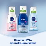 NIVEA Double Effect Waterproof Eye Make-Up Remover (125 ml), Daily Use Face Cleanser for Make-Up and Mascara with Cornflower Extract and Biotin - Image 2