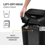 Fellowes Paper Shredder for Home Office Use - 9 Sheet Cross Cut Shredders Home Use - Shredder with 17L Bin & Safety Lock - Powershred LX50 - Shreds 31 Sheets in One Minute - High Security P4 - Black - Image 4