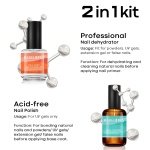 Modelones Professional Gel Nail Polish Primer, 2Pcs 15ml Acid Free Natural Nail Prep Dehydrate, Air Dry Superior Bonding Primer for Acrylic Powder Supplies Set - Image 7