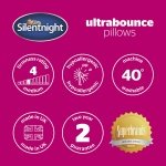 Silentnight Ultrabounce Pillows 2 Pack – Soft Medium Support Comfortable Bouncy Pillows for Stomach, Back and Side Sleepers – Machine Washable and Hypoallergenic Bed Pillows – Pack of 2 - Image 2
