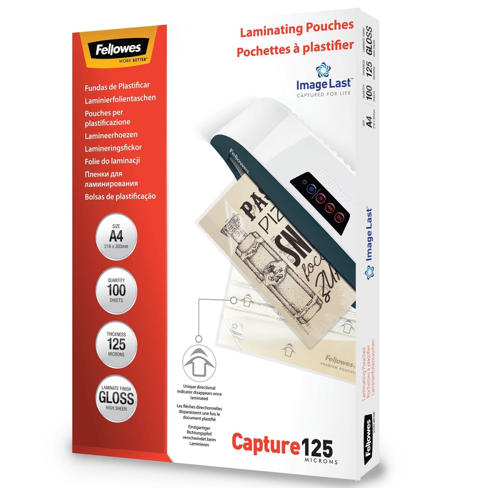Fellowes ImageLast A4 125 Micron Laminating Pouch - (Pack of 100), 5307407