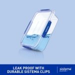 Sistema KLIP IT PLUS Leakproof Food Storage Containers | 1 L | Airtight & Stackable Meal Prep Containers with Lids | School Lunch Boxes | BPA-Free | 3 Count - Image 7