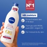 NIVEA Q10 60+ Mature Skin Body Lotion (400ml), Nourishing Firming Cream with Q10 and Argan Oil, NIVEA Moisturising Cream for Ageing and Mature Skin - Image 7