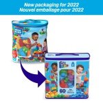MEGA BLOKS Big Building Bag building set with 60 big and colorful building blocks, and 1 storage bag, toy gift set for ages 1 and up, DCH55 - Image 2