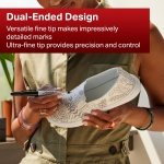 Sharpie Twin Tip Permanent Markers | Fine & Ultra-Fine Points | Black Ink | 2 Marker Pens - Image 6