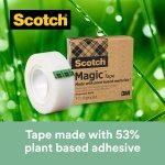 Scotch Magic Tape Invisible A Greener Choice - 1 Roll 19 mm x 30 m, White - Ideal For School, Home and Office - Image 5