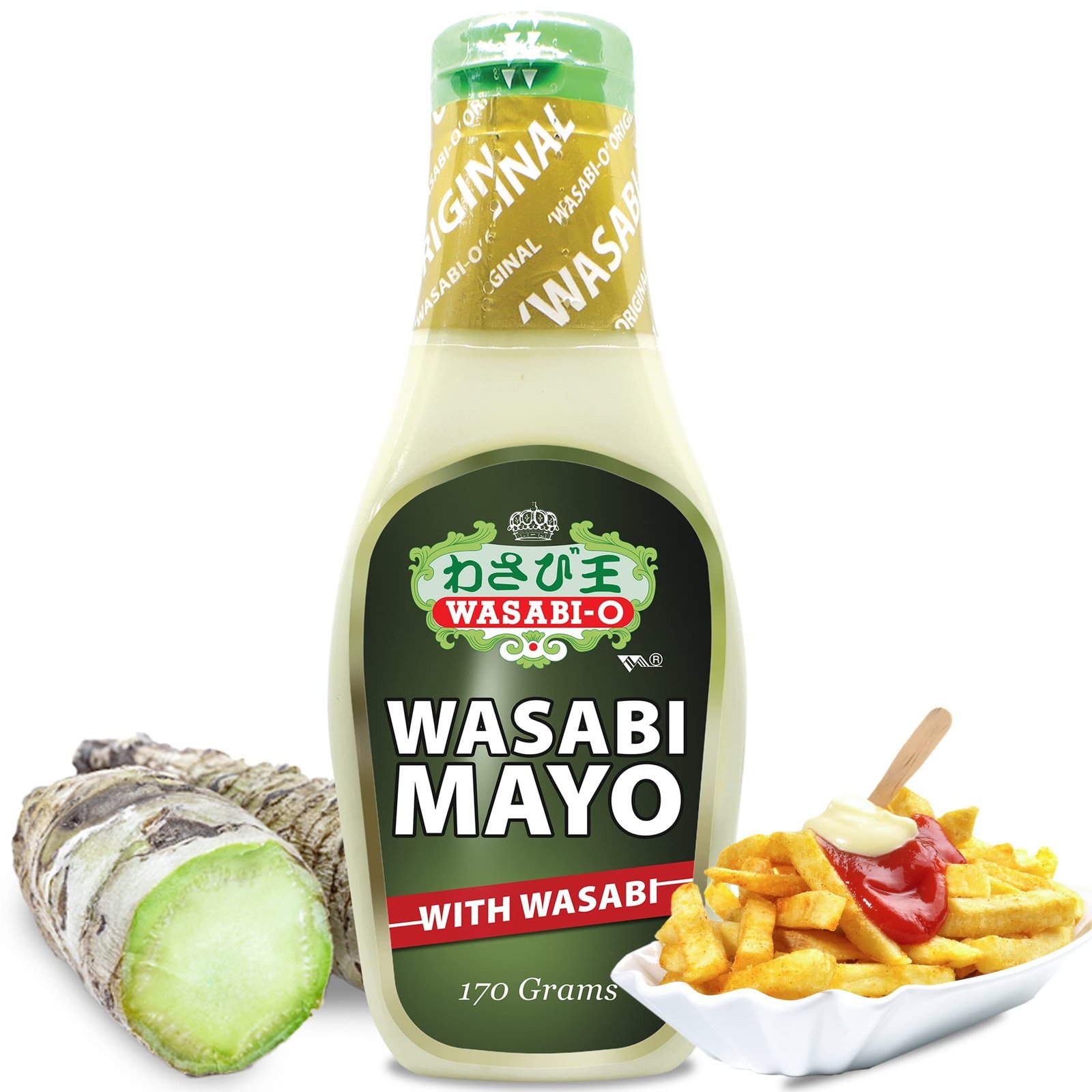81U4GAs6KWL.jpg WASABI-O Premium Fusion Mayonnaise Real Wasabi & Ketchup Blend, Ideal for Fish and Chips, Sandwiches, Salads, and Coleslaw | Perfectly Versatile for Sushi, Burgers, Pasta & French Fries - 6oz(170g) - Image 1