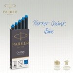 Parker Fountain Pen Ink Refill Cartridges | Long | Washable Blue QUINK Ink | 10 Count (Blister) - Image 3