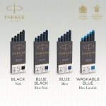 Parker Fountain Pen Ink Refill Cartridges | Long | Black QUINK Ink | 10 Count (Blister) - Image 2