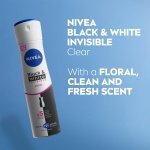 NIVEA Black & White Invisible Anti-Perspirant Spray (150ml), 72hr Anti-Sweat Women's Deodorant Spray, No Stains on Black and White Clothes - Image 5