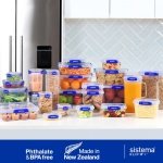 Sistema KLIP IT PLUS Leakproof Food Storage Containers | 1 L | Airtight & Stackable Meal Prep Containers with Lids | School Lunch Boxes | BPA-Free | 3 Count - Image 3