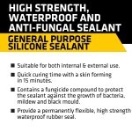 Everbuild General Purpose Silicone Sealant – Waterproof – Suitable for Interior and Exterior Use – Clear – 280ml - Image 6