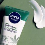 NIVEA MEN Sensitive Pro Ultra Calming Moisturising Cream (75ml), Face Care Moisturiser Enriched With Hemp Seed Oil And Vitamin E Stress-Minimising Skin Care - Image 4