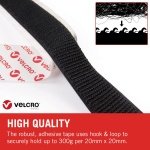 VELCRO® Brand | Stick On Tape | Cut-to-Length Strong Hook & Loop Self Adhesive Sticky Tape Perfect for Room Décor & Home, Office, Garage Use | Black | 20mm x 1m - Image 6