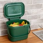 Addis Everyday Kitchen Food Waste Compost Caddy Bin, 4.5 Litre, Air Blue, 518695 - Image 3