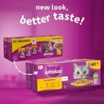WHISKAS Adult Wet Cat Food in Jelly 40x85g Poultry Feasts - Image 2