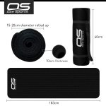 Yoga Mat Exercise NBR Fitness foam mat Extra Thick Non-Slip Large Padded High Density ideal for HiiT Pilates gymnastics mats Fitness & Workout with Free Carry Strap (Black) - Image 4