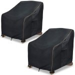 LSongSKY Patio Adirondack Chair Cover 2 Pack,Waterproof Heavy Duty Outdoor Chair Covers,Black (30W x 34D x 36H inches)