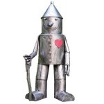 41cm Tall 'Tin Man & His Heart' Metal Garden Sculpture with Axe Small