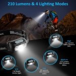 Babacom Head Torch, Rechargeable Super Bright LED Headlamp-250 Lm, Motion Sensor, IPX6 Waterproof, 5 Light Modes, Adjustable Angle & Strap, Led Head Torch for Running Camping Hiking Fishing - Image 7