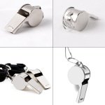 iJiZuo Stainless Steel Whistle, Metal Referee Whistle with 41cm Lanyard, Stainless Sports Whistles for Outdoor Activities, Referees, Coaches, Lifeguards, Soccer, Basketball-Silver - Image 4