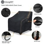 LSongSKY Patio Adirondack Chair Cover 2 Pack,Waterproof Heavy Duty Outdoor Chair Covers,Black (30W x 34D x 36H inches) - Image 7